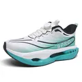 Family matching athletic sneaker in white and mint blue with knob lacing system - 38 / Fleece Lined / Glacier White
