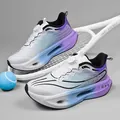 Blue-purple gradient sport shoes with dial lacing and hollow cushioning soles for families - 38 / Flats / Starry Blue
