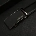 Men's genuine leather belt with matte black automatic buckle and pyramid texture - 105cm / Antique Gunmetal Buckle