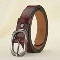 Donkerroodbruine rundleren riem met gunmetal gesp en binnenzijde stempel van 115cm - Roodbruin
