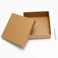 Caja de regalo minimalista de papel kraft para cinturones con tapa rectangular - 14.5*14.5*6 / Color Papel Kraft