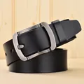 Heren vintage zwarte leren riem met matzilveren gesp en natuurlijke korrelstructuur - Verlengde Maat / Zwart