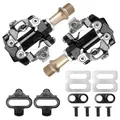 SPD-SL compatible road bike clipless pedal set with cleats and mounting hardware - Mountain Bike Style