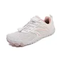 Breathable white and pink minimalist barefoot water shoes with quick-lace system - EU 36 / Lotus root pink