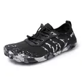 Black quick-dry outdoor water shoes with camouflage sole and elastic drawstring laces - EU 36 / Black Camo