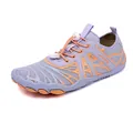 Outdoor barefoot water shoe in purple and grey with quick-lace system and grippy rubber sole - EU 35 / Purple