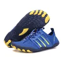 Chaussures d'eau avec maille respirante bleue et semelles en caoutchouc jaune - 46 / Bleu Royal (A092)