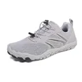 Light grey quick-dry barefoot outdoor hiking shoes with mesh upper and rubber sole - EU 36 / Gray