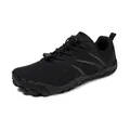 All-black quick-dry water shoes with breathable mesh and anti-slip rubber sole - EU 36 / Black