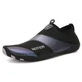 Quick-dry water shoes in black with blue gradients and non-slip rubber soles for swimming - 35 / Casual Style / Black Silver