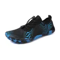 Chaussures aquatiques pieds nus noir et bleu à séchage rapide avec lacets pour la natation - EU 35 / Noir/Bleu