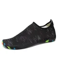Black quick-dry water shoes with white stripes and colorful non-slip rubber soles - EU 35 / Radio Wave Texture