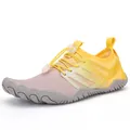 Pink and yellow gradient barefoot water shoes with non-slip sole and drawstring laces - EU 45 / Yellow Grey
