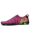 Purple quick-dry water shoes with pink patterns and anti-slip rubber soles for couples - EU 35 / Purple Rose Red