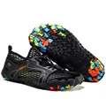 Black outdoor water shoes with breathable mesh and colorful non-slip camouflage sole - 38 / Style 1928 / Black