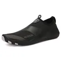 Quick-dry black water shoes with anti-slip rubber sole and MOTION text for diving - 35 / Casual Style / Black