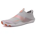 Grey quick-dry water shoes with orange rubber sole and MOTION text side detail - 35 / Casual Style / Grey Orange