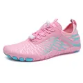Pink and blue quick-dry water shoes with breathable mesh and elastic drawstring laces - 38 / Pink