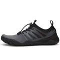 Black barefoot water shoes with breathable mesh and quick-lace system for outdoor sports - EU 45 / Black
