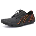 Outdoor water shoes in dark grey with orange stripes and breathable mesh fabric - 35 / Dark Gray Orange (9518 Gray Orange)