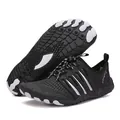 Chaussures d'eau à cinq doigts en mesh noir avec semelle en caoutchouc bionique antidérapante - 38 / Noir (A092)