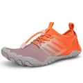 Quick-dry barefoot water shoes for outdoors with orange and grey gradient mesh - EU 38 / Orange