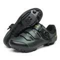 Σκούρα πράσινα παπούτσια MTB με ιμάντες velcro και περιστροφική αγκράφα ακριβείας - Πράσινο Στυλ Βουνού