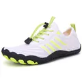 White and lime green quick-dry barefoot water shoes with breathable mesh and elastic laces - 38 / A34 Style (A34) / White