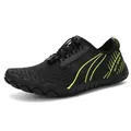 Outdoor water shoes in black and neon green with breathable mesh and elastic laces - 35 / Black Green (9518)