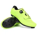 Neon yellow professional cycling shoes with rotary buckle and breathable speed strap - 38 / Road Cleat Style / Fluorescent Green