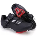 Zapatillas de ciclismo carretera negro mate con cierre de trinquete y calas rojas - 39 / Estilo Calas Carretera / Negro Plata