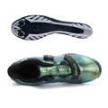 Gradient metallic cycling shoes with rotating buckle and breathable mesh design - 38 / MTB Cleat Style / Gradient Green