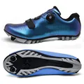 Professional cycling shoe in gradient metallic blue with rotary dial and SPD sole - 38 / MTB Cleat Style / Fantasy Blue