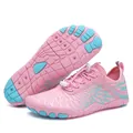 Pink and sky blue outdoor quick-dry water shoes with non-slip rubber sole and speed laces - 36 / Pink/Sky Blue (8305)