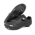 All-black road cycling shoes with dual closure system and durable hard sole for biking - 38 / Road Cleat Style / Black