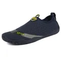 Quick-dry navy blue water shoes for men and women with non-slip rubber soles for diving - 35 / Blue