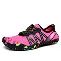 Quick-dry rose pink five-finger water shoes with non-slip rubber camouflage sole - EU 35 / Rose Red