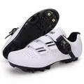 Zapatillas blancas de ciclismo de montaña con parte superior transpirable y cierre de trinquete - 39 / 2088 Blanco y Negro Estilo de Cala de Montaña