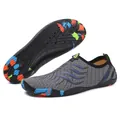Grey five-finger barefoot water shoes with quick-dry mesh and non-slip rubber sole - 35 / Grey Blue (909)