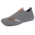 Dark grey quick-dry water shoe with orange Sport logo and breathable mesh upper - 35 / Gray