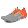 Zapatillas de agua con degradado gris y naranja, suela antideslizante y cordones elásticos - 36 / Naranja