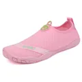 Pink quick-dry water shoes for women featuring breathable honeycomb mesh and sport logo - 35 / Pink
