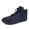 Waterproof high-top snow boots for men with warm faux fur lining and non-slip rubber soles - EU 36 / Blue