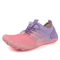 Zapatos de agua degradados rosa y púrpura con cordones ajustables y suela de goma duradera - 36 / Rosa Púrpura