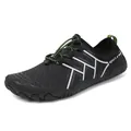 Black quick-dry five-finger water shoes for hiking with breathable mesh and sport laces - EU 35 / Black
