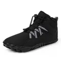 Waterproof black high-top snow boots with warm fur lining and non-slip rubber sole - EU 36 / Black