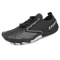 Black and white five-finger water shoes with honeycomb mesh and quick-lace system - EU 35 / Gray