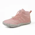 Pink high-top snow boots with warm lining and anti-slip rubber sole for women - 38 / Light Pink