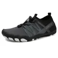 Breathable quick-dry five-finger water shoes in dark grey for outdoor hiking and swimming - 38 / A319 Style (A319) / Black