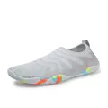 Atmungsaktive graue Wasserschuhe mit Graffiti-Sohle und orangen Wellendetails für Damen - 38 / Hellgrau Orange (Stil 168)